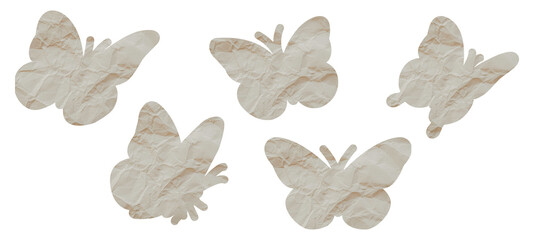 Neutral Paper Butterfly Shapes with Soft Handmade Texture
