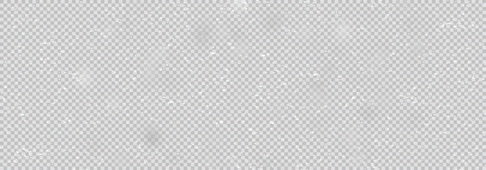 Fototapeta premium Realistic falling snow background Isolated on transparent background.