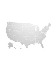 Fototapeta premium Outline map of United States of America showing state borders