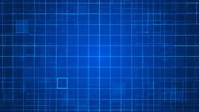 A grid pattern of glowing blue squares, with some appearing textured