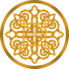 Golden Mandala Symbol Circular Design