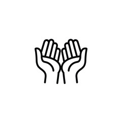 Obraz premium Two Open Palms Facing Each Other in a Simple Line two hands