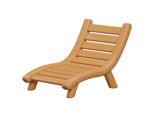 Deckchairs icon 3d render concept of Beach chair or chaise longue for relaxing on the beach, Summertime chair icon vector illustration