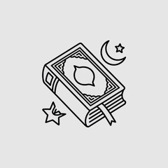 Open book with stars and crescent moon pages