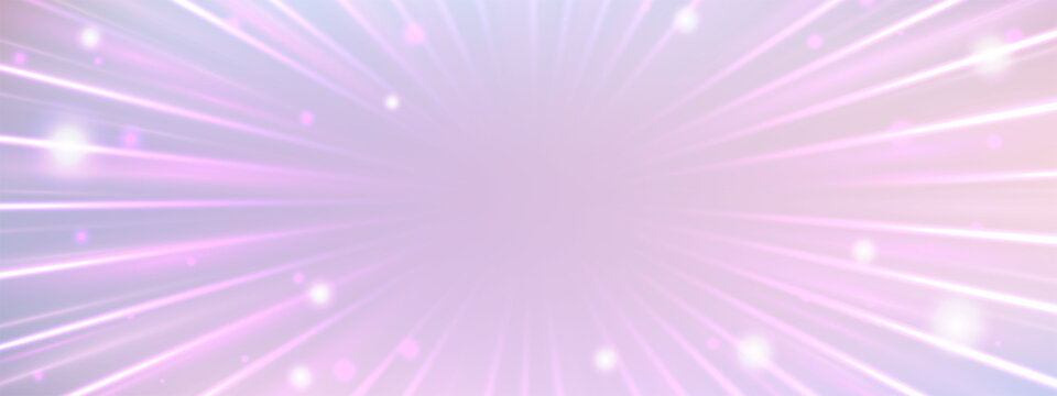 Radial speed rays, light neon flow, zoom in motion effect, pink glow speed lines, colorful light trails, perspective stripes Abstract background, vector illustration.
