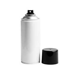 White spray paint can isolated on transparent background