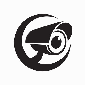 Security camera protection logo symbol design vector on white background
