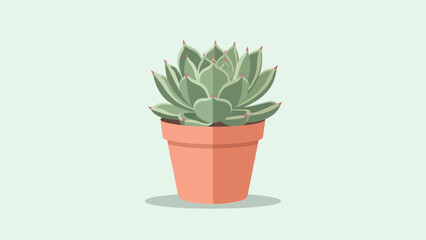 Obraz premium A simple illustration of a green succulent plant in a terracotta pot