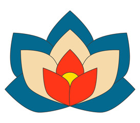 Abstract Lotus Flower Vektor Illustration Isolated on White Background