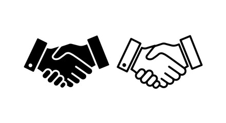 Obraz premium Handshake Icons: Business Agreement and Partnership Symbol