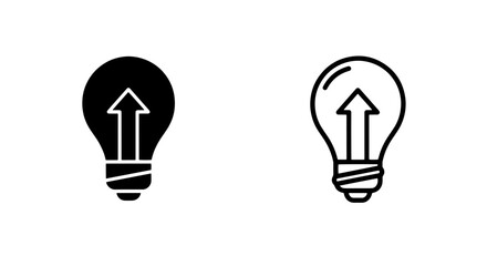 Lightbulb with Upward Arrow Icon: Growth, Improvement, and Bright Ideas