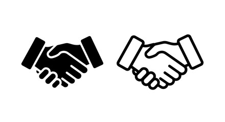 Obraz premium Handshake Icons: Business Agreement and Partnership Symbol