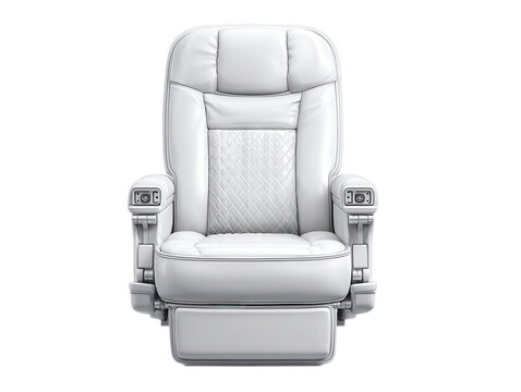 Luxury White First Class Seat Isolated on Black Background 3D Render
