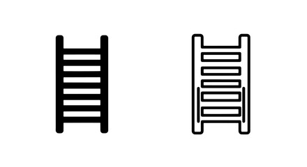 Ladder icon in solid black and outline, representing progress, steps, and ascent.