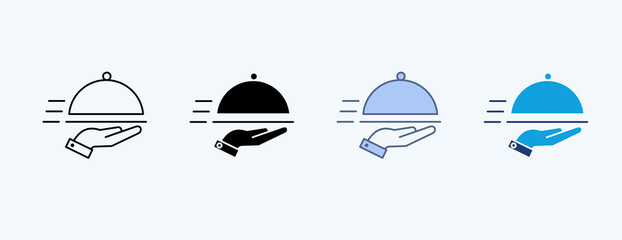 Food Delivery Multiple Icon Illustration Vector