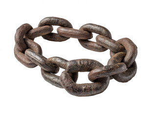 Obraz premium Rustic metal chain isolated on transparent background