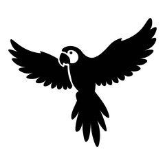 Obraz premium Black solid flying bird icon symbolizing freedom and wildlife.