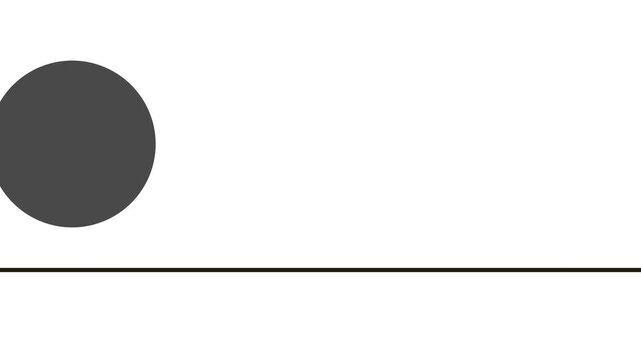 A transition effect featuring balls of varying sizes falling onto a thin surface. At the end, a circle moves, enlarging and filling the background.