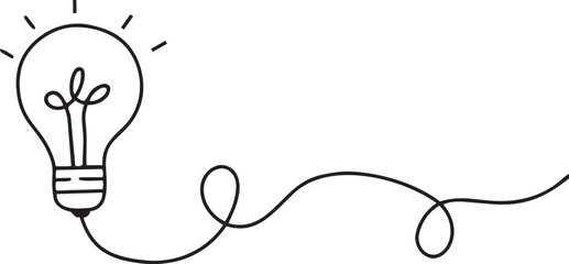 Spark of Innovation: Simple illustration of a glowing lightbulb, representing inspiration, ideas, and creativity. A symbol of innovative thinking and insightful discovery. © Salman