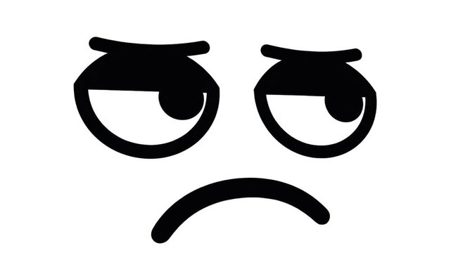 Disapproving face with frowning expression and raised eyebrows.