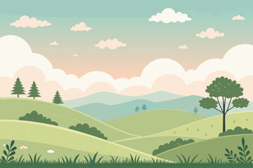 Obraz premium Stunning Calm Nature With Rolling Hills High-Quality Stock Image