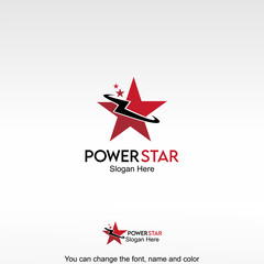 Power Star Red Logo Template Design Vector. A dynamic star symbol representing power, success, and prestige.
