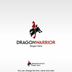 Red Dragon Warrior Logo Template Design Vector. An aggressive dragon symbol representing strength, authority, and fearlessness.