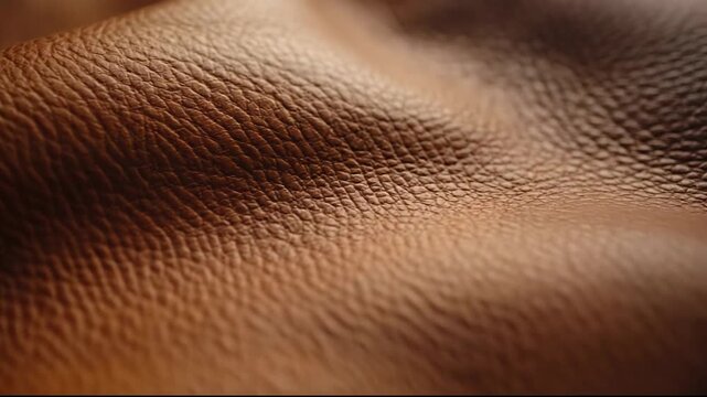 Close-up of rich brown leather texture showcasing elegance and detail.