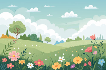 Stunning Peaceful Meadow With Flowers And Soft High-Quality Stock Image