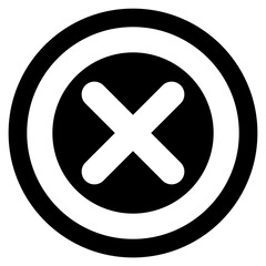 Obraz premium Close Cancel X Icon in Black Circle Error Flat Design