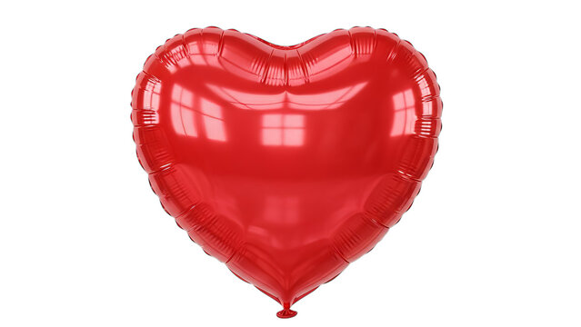 Red heart balloon isolated on transparent background