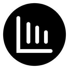 Analytics Bar Chart Icon in Circle, Data Statistics and Business Graph Symbol png