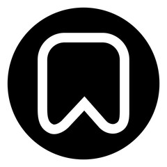 Bookmark Icon on Black Circle Background, Save Favorite Symbol