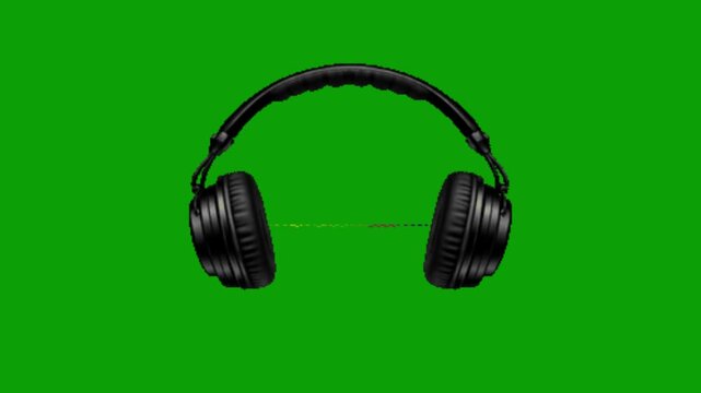 headphone Sound waveform equalizer isolated on chromakey. Seamless loop audio spectrum visualization. audio waveform on chromakey.