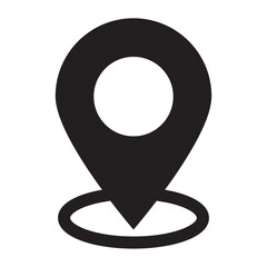 Location Pin Map Marker Icon Black and White