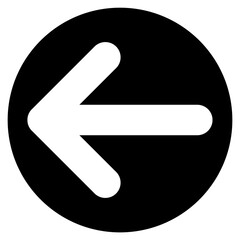 Left Arrow Icon in Black Circle