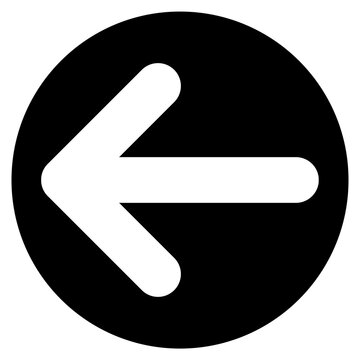 Left Arrow Icon in Black Circle