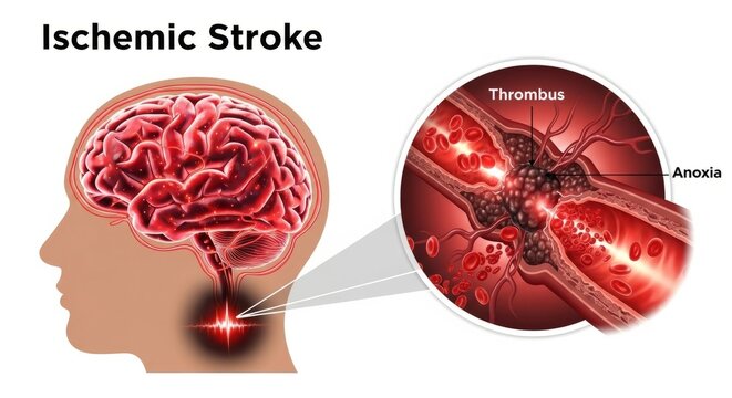 Ischemic Stroke Brain Blood Vessel Thrombus Blockage Medical