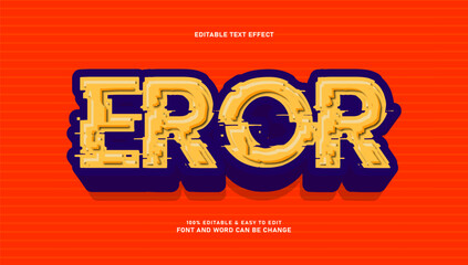 Glitch Error Text Effect with 3D Displacement on Orange Background