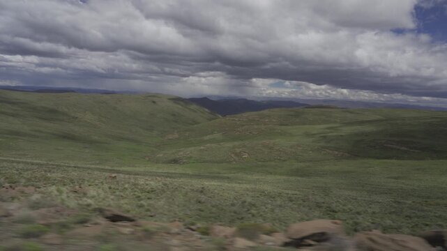 Driving Along Landscapes In Lesotho