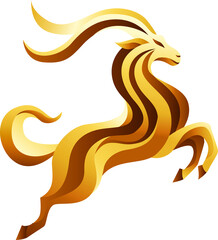 Obraz premium Golden Goat Luxury Logo Illustration