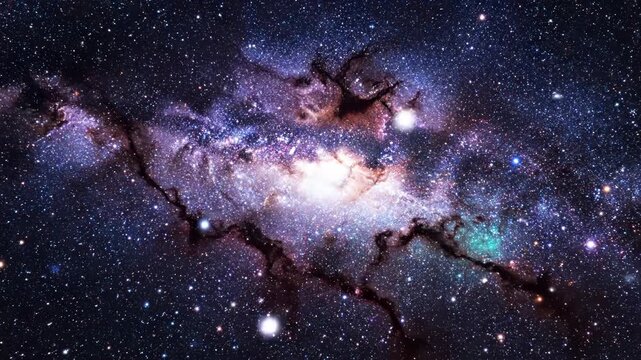 Cosmic Nebula with Stars and Dust Clouds