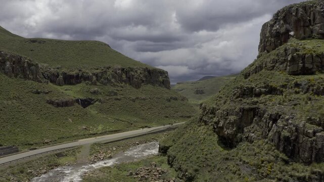 Aerial, Moteng Pass, Sani Pass Lesotho