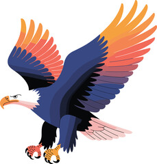 Obraz premium Colorful Eagle with Spread Wings and Talons Extended