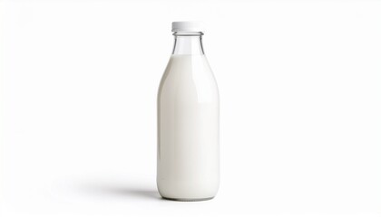 Blank Milk Bottle Packaging on White Background