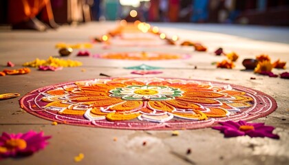 Traditional Indian Rangoli Design for Festival Decoration