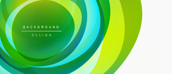 Fototapeta premium Abstract layers create vibrant green, turquoise gradient. Modern design suggests movement, energy, depth. Clean aesthetic for backgrounds.