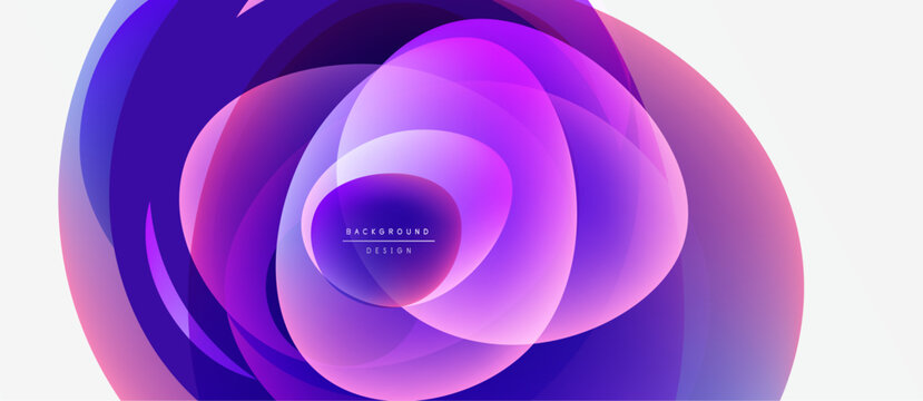 Abstract vibrant circles overlap, creating dynamic purple, pink, blue gradients. Modern design element for backgrounds, presentations.