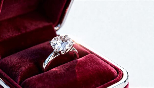 luxury velvet ring box opening diamond ring perfect for national wedding month