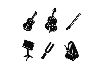 Obraz premium Classical Music Instruments Icons